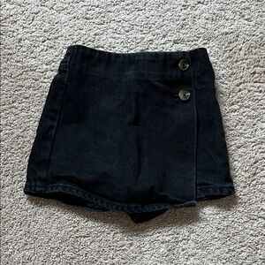 Black Button-Front Shorts